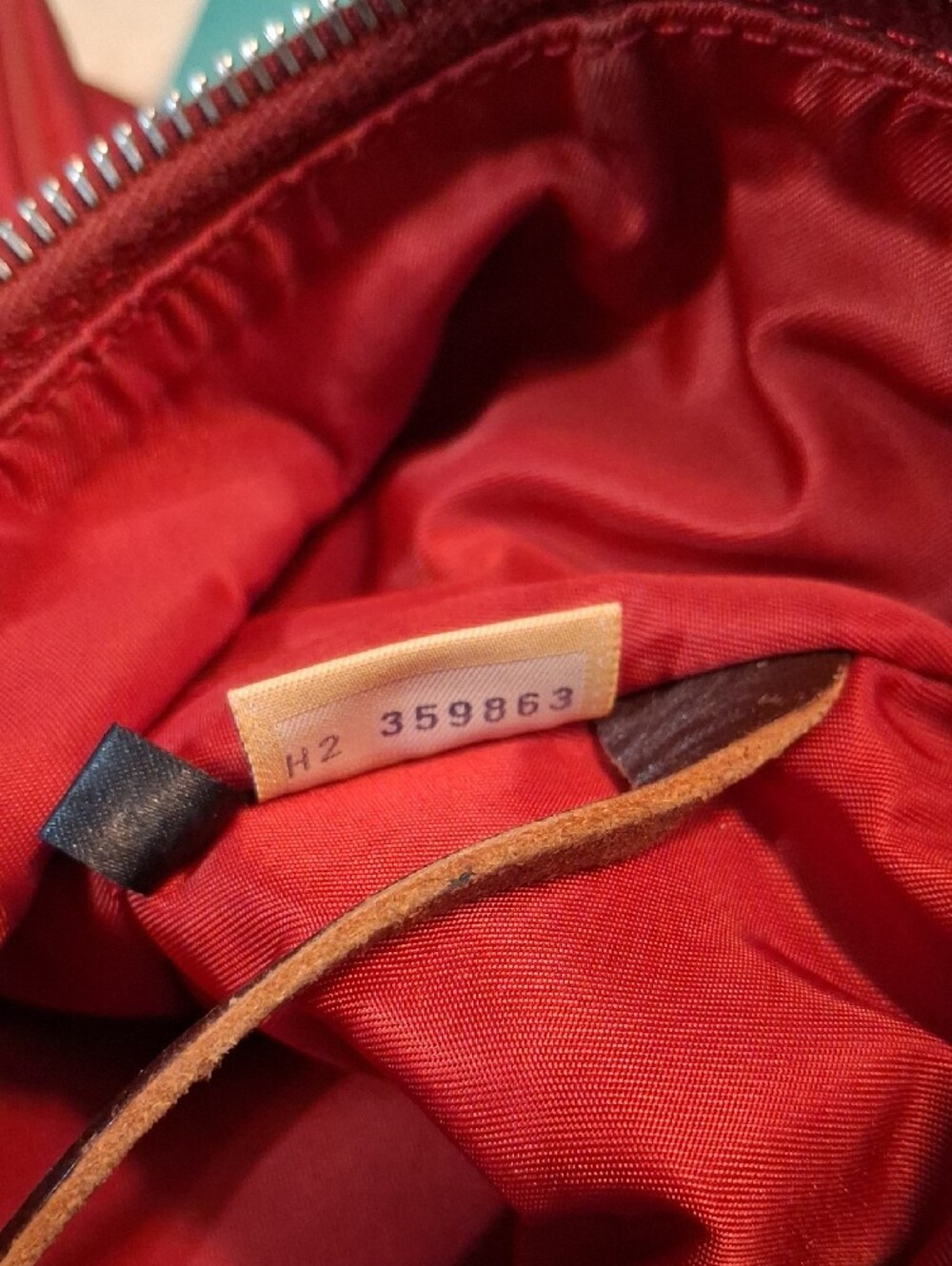 Dooney & Bourke Wayfarer Red Nylon Hobo Shoulder Bag with Brown Trim - Picture 12 of 15